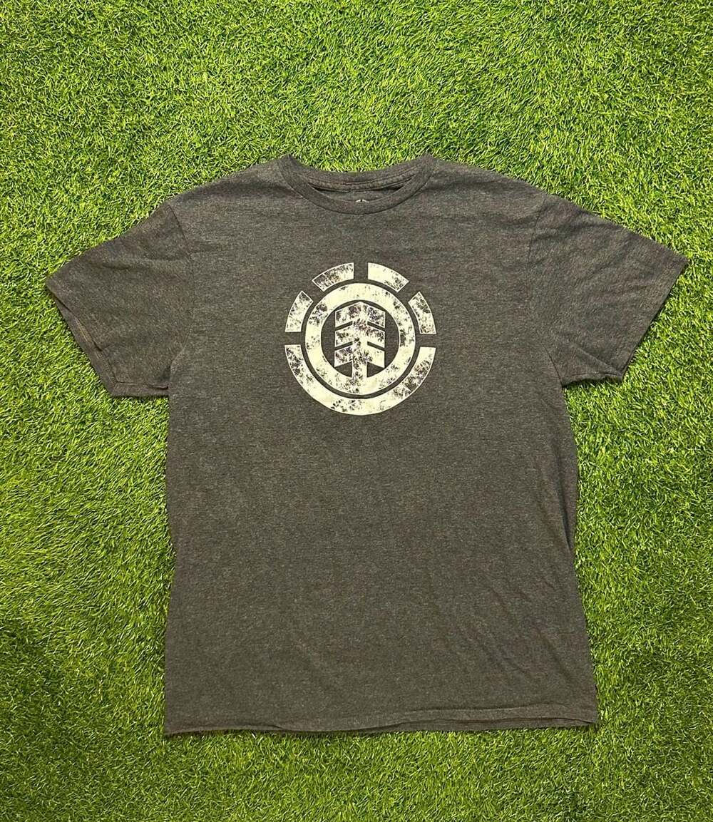 Element Skateboards Charcoal Heather Distressed Logo Graphic T-Shirt
